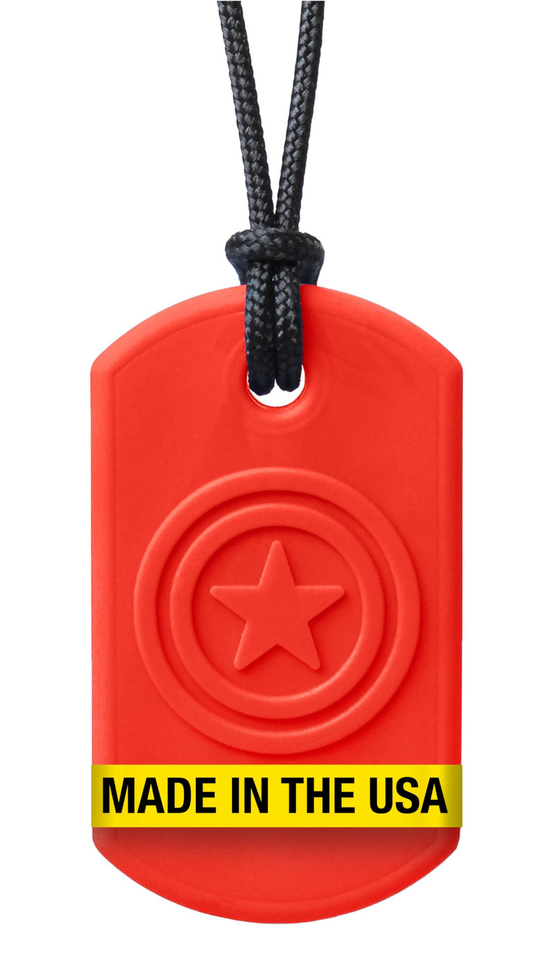 [Australia] - ARK Super Star, Chew Necklaces for Sensory Kids and Adults, Oral Fidget for Autism, ADHD, SPD, Anxiety, Medical-Grade Sensory Chew Necklace, Standard, Softest, Red 