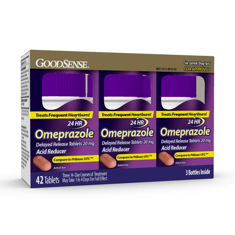 [Australia] - GoodSense Omeprazole Delayed Release Tablets 20 mg, Stomach Acid Reducer for Frequent Heartburn Treatment, 14 Count (Pack of 3) Original 14 Count (Pack of 3) 