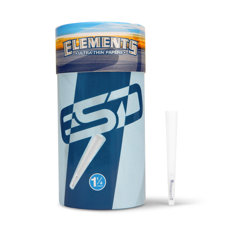 [Australia] - Elements Ultra Thin Rolling Paper Cones 1 1/4 | 100 Pack | Pre Rolled with Tips and Packing Tubes Included 