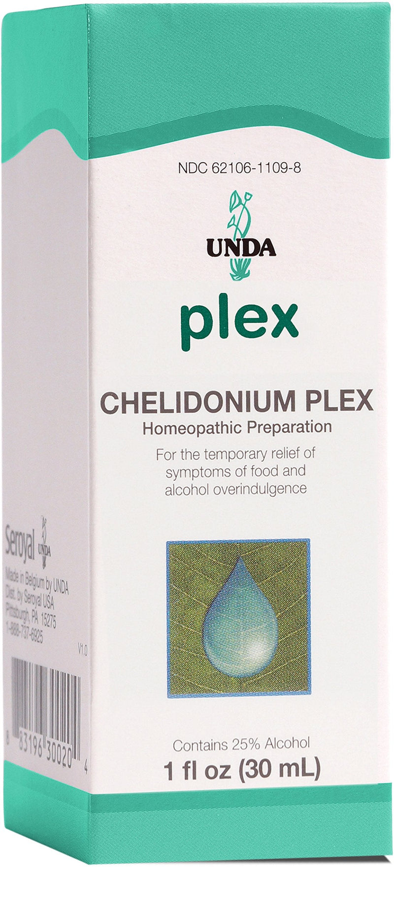 UNDA Chelidonium Plex | Homeopathic Remedy Temporarily Alleviates Symptoms Associated with Overindulgence of Food and Alcohol | 1 fl. oz.
