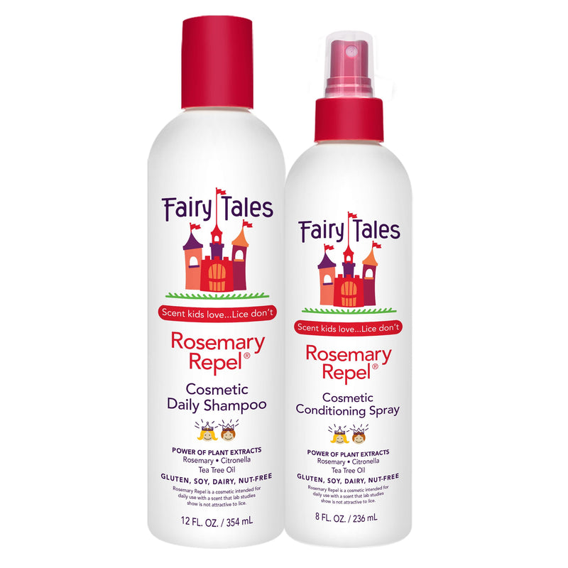 [Australia] - Fairy Tales Rosemary Repel Daily Kids Shampoo, 12 fl oz. & Conditioning Spray, 8 fl oz. Duo– Kids Like the Smell, Lice Do Not 