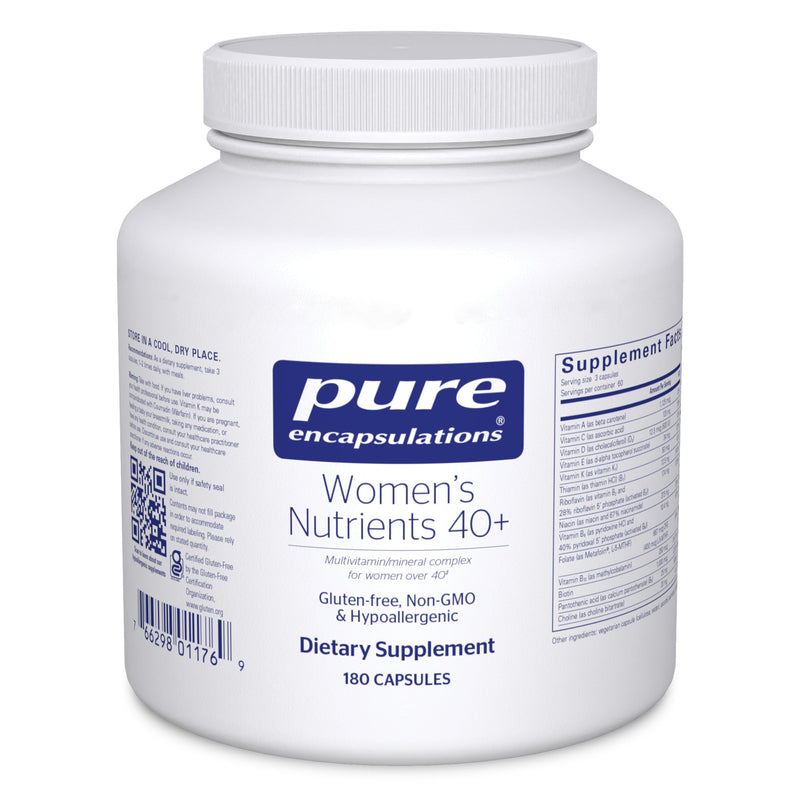 Pure Encapsulations Women's Nutrients 40+ - Multivitamin for Women Over 40 to Support Urinary Tract Health, Breast Cell Health & Eye Integrity* Vitamin C & E - Gluten-Free & Non-GMO - 180 Capsules 180 Count (Pack of 1)