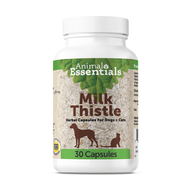 Animal Essentials Milk Thistle Liver Support for Dogs and Cats, 30 Capsules - Made in USA Liver Supplement - PawsPlanet Australia