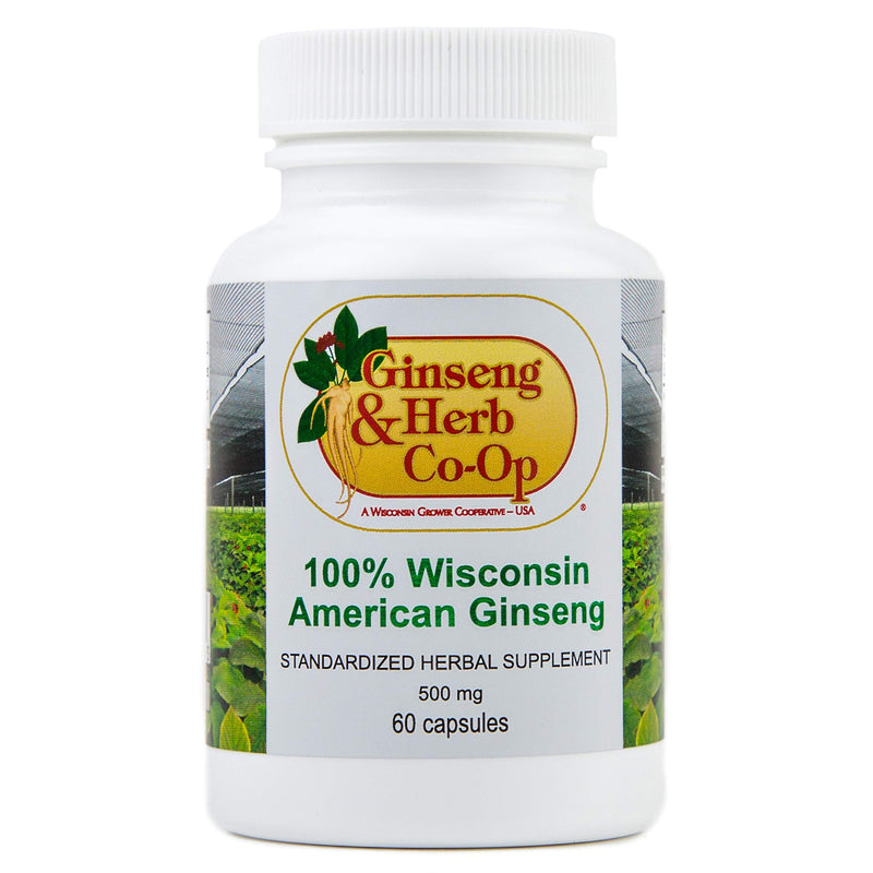 [Australia] - 100% Pure Wisconsin American Ginseng Capsules - 500mg. Authentic Panax Quinquefolius. Potent Ground Ginseng Root - No Fillers, Binders or Other Additives. 