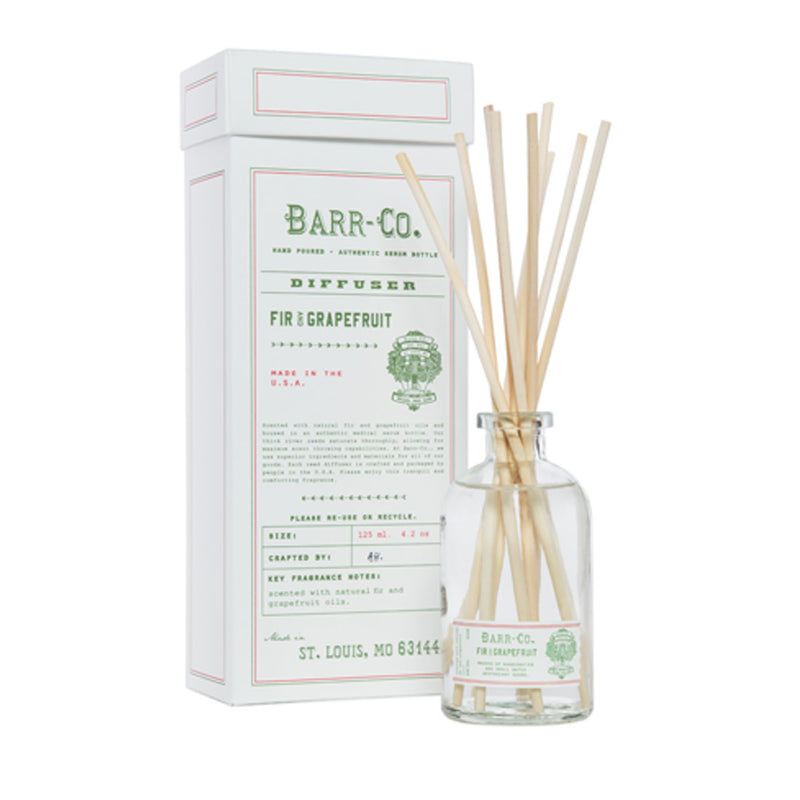 Barr-Co. Fir & Grapefruit Reed Diffuser Kit, 8 fl oz | Bright Grapefruit & Cooling Balsam Scent, Reed Diffuser for Home, Long Lasting Aroma, Refillable