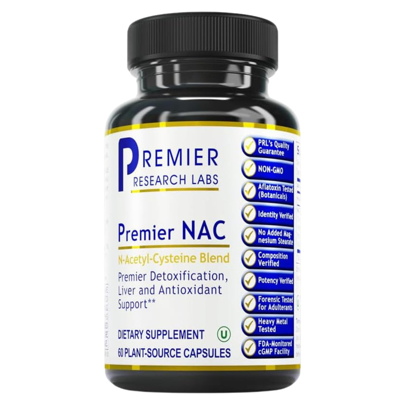 [Australia] - Premier Research Labs Premier NAC - NAC Supplement N-Acetyl Cysteine, N-Acetyl-L-Cysteine, Liver & Immune Support, 300mg NAC Per Capsule - 60 Vegetarian Capsules 