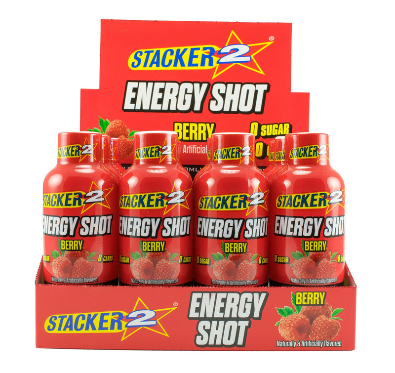 [Australia] - Stacker 2 Energy Shots, Berry, 12 Shots 2oz. Bottles 12 Bottles 