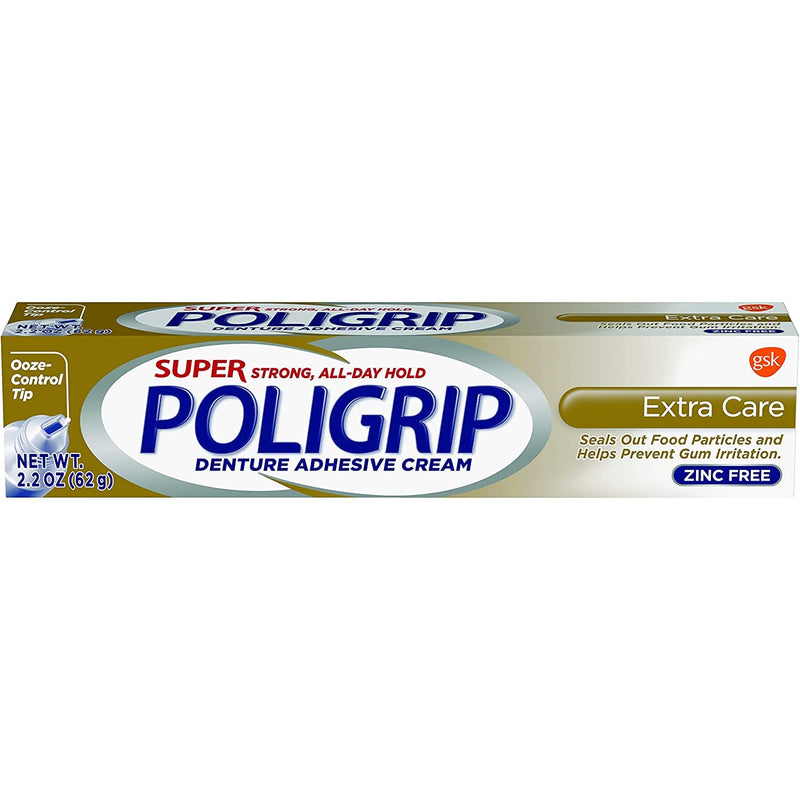 [Australia] - SUPER POLIGRIP Denture Adhesive Cream Extra Care 2.20 oz (Packs of 6) 