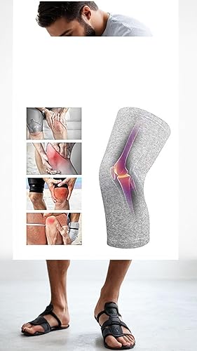 [Australia] - ProFitness Bamboo Fabric Knee Sleeves (One Pair) Knee Support for Joint Pain & Arthritis Pain Relief – Effective Support for Running, Pain Management, Arthritis Pain, Post Surgery Recovery Large Gray 