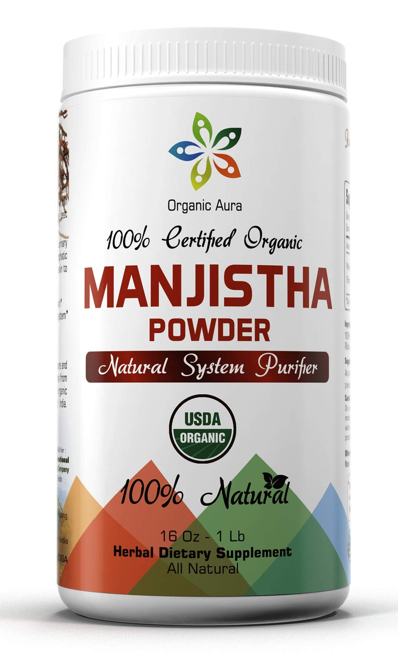 [Australia] - Premium Pure Manjistha Powder 16Oz -1Lb. USDA Certified. 100% All Natural, Fresh and Pure. No GMO. Gluten Free. 
