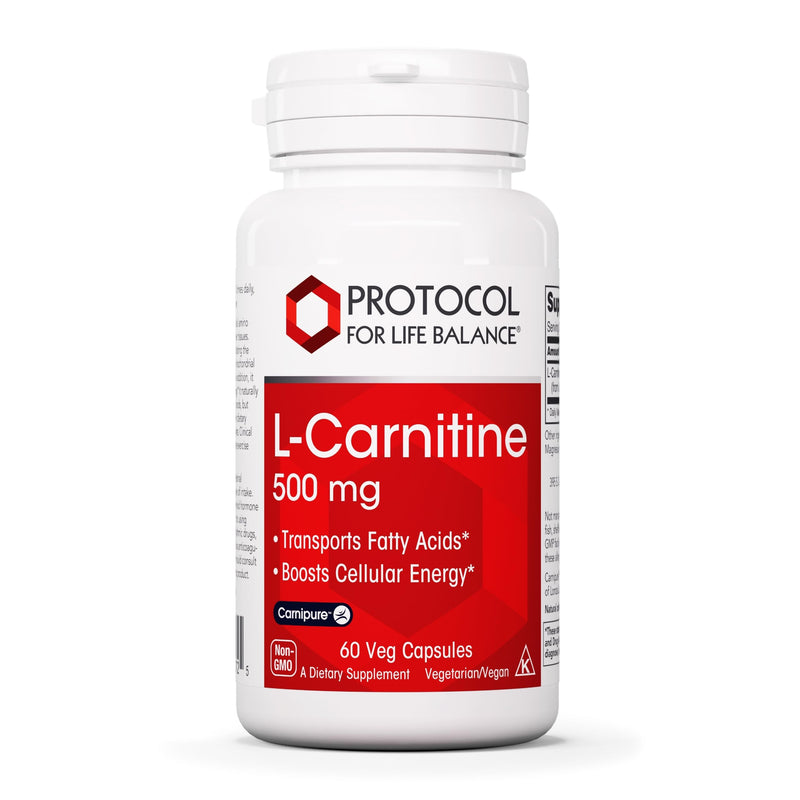 [Australia] - PROTOCOL FOR LIFE BALANCE L-Carnitine 500mg - Cell Energy Metabolism - Exercise Performance, Recovery - 60 Veg Caps 