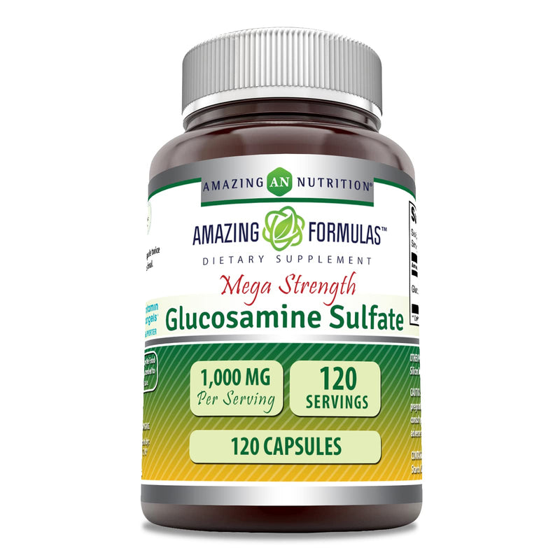 [Australia] - Amazing Formulas Glucosamine Sulfate 1000 mg Capsules Supplement | Non-GMO | Gluten Free | Made in USA (120 Count) 120 Count 