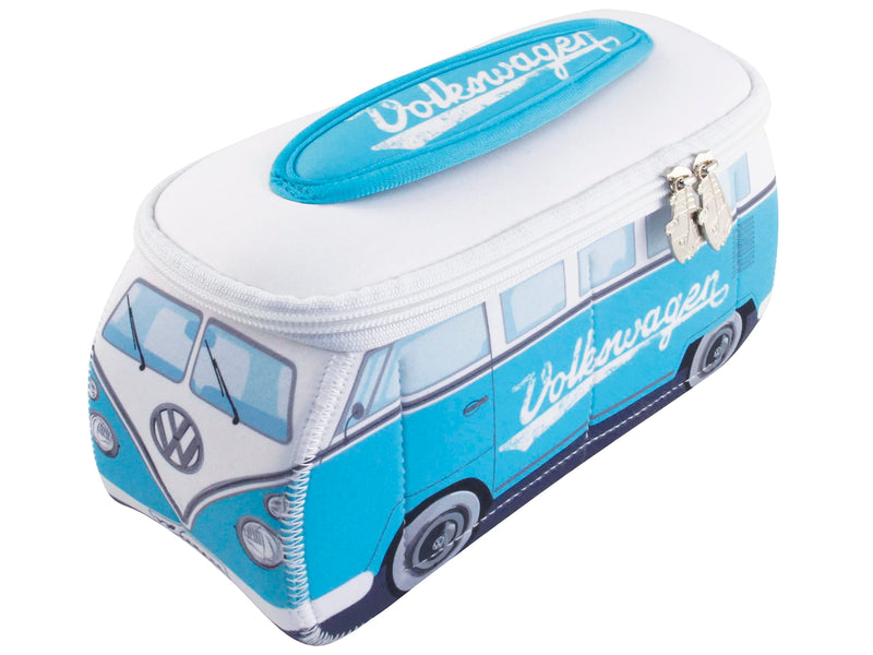 BRISA VW Collection - T1 Bus Camper Toiletry Bag Cosmetic Case | Volkswagen Toiletry Bag Cosmetic Case, Water-Repellent, Hanging Hook, 4 Mesh Pockets for Travel, Neoprene, Turquoise Large Large (11.8 X 5.5 X 4.7 Inches)