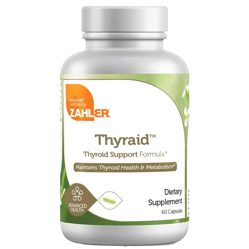 [Australia] - Zahler Thyraide, Thyroid Support Supplement with Iodine and L-Tyrosine, Helps Maintain Thyroid Health & Metabolism, Certified Kosher, 60 Capsules 60 Count (Pack of 1) 