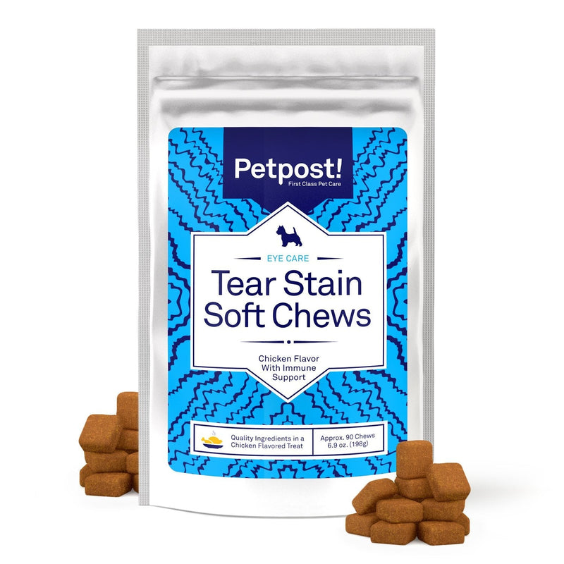 Petpost | Tear Stain Remover Chicken Flavored Soft Chews - Delicious Chicken Treat & Eye Stain Supplement for Dogs - Natural Treatment for Tear Stains on White Fur Angels 90 ct. 90 Count (Pack of 1) - PawsPlanet Australia