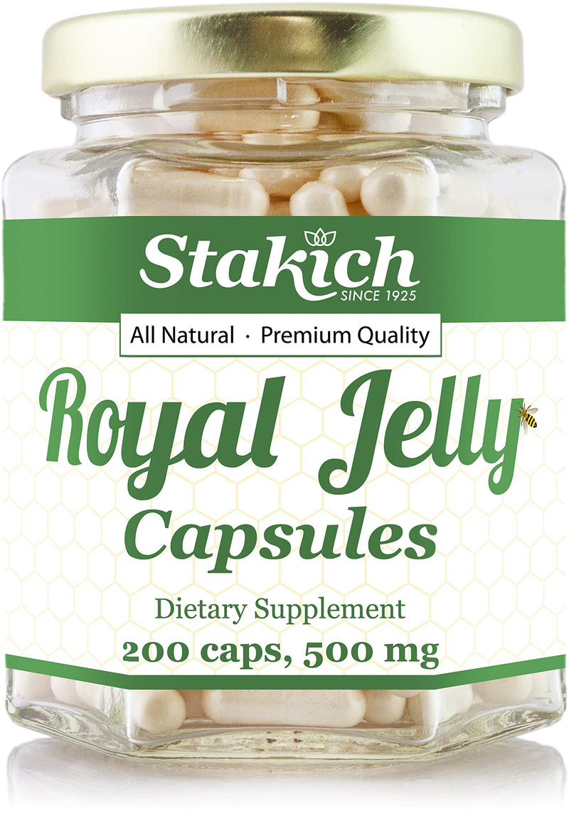 [Australia] - Stakich 500 mg Capsules (Royal Jelly Capsules 500 mg (200 Count)) Royal Jelly Capsules 500 mg (200 Count) 