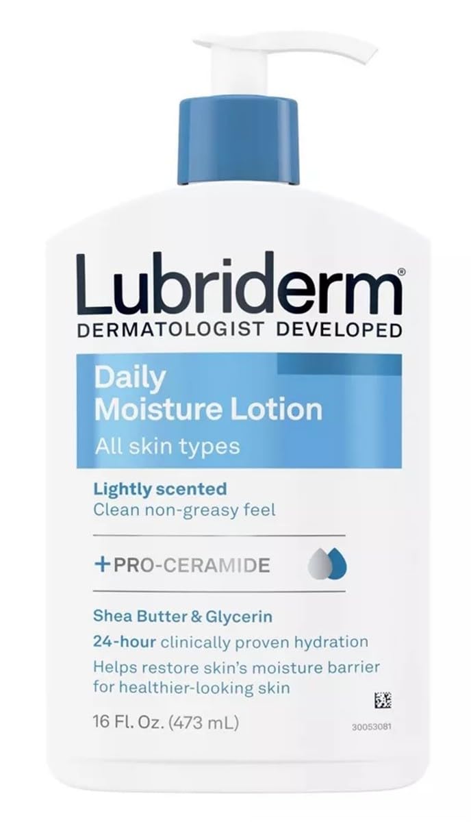 Lubriderm 0528004884650-DAILY MOISTURE BODY AND HAND LOTION WITH VITAMIN WHITE 16 Fl Oz (Pack of 1)