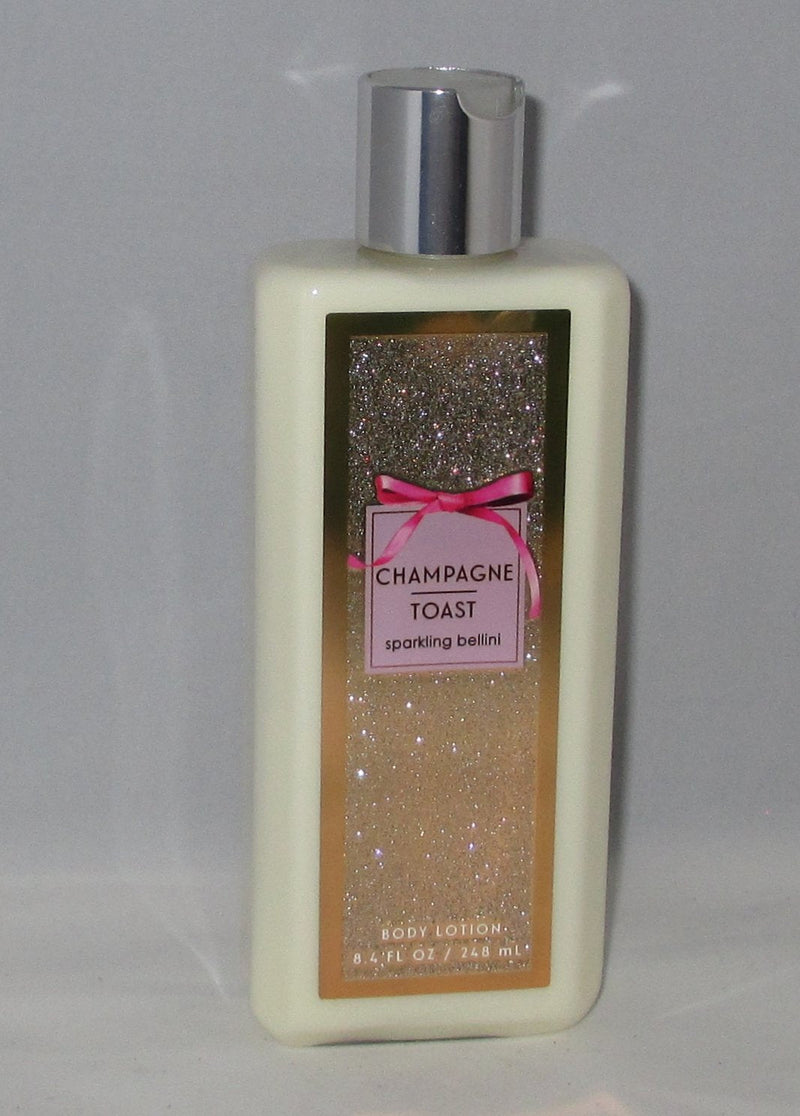 Bath and Body Works Shea Vitamin E Lotion Champagne Toast 8 Ounce Full Size Original Rectangle Bottle Fresh
