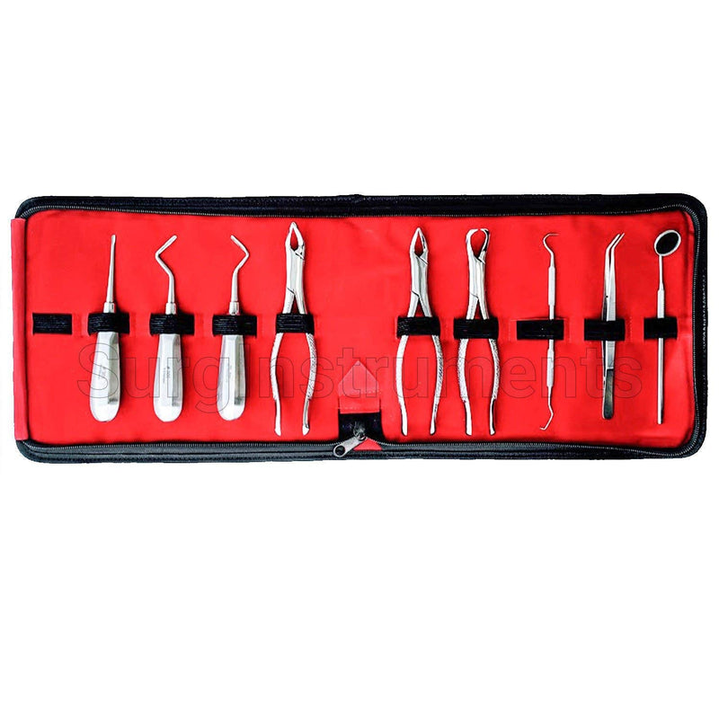 [Australia] - SURGICAL ONLINE Unmatched Precision with 9 Pc Basic Dental Surgi Extraction Set - Durable Stainless Steel, User Friendly Design, Complimentary Travel Case, Safety Certified, Ergonomic Instruments. 
