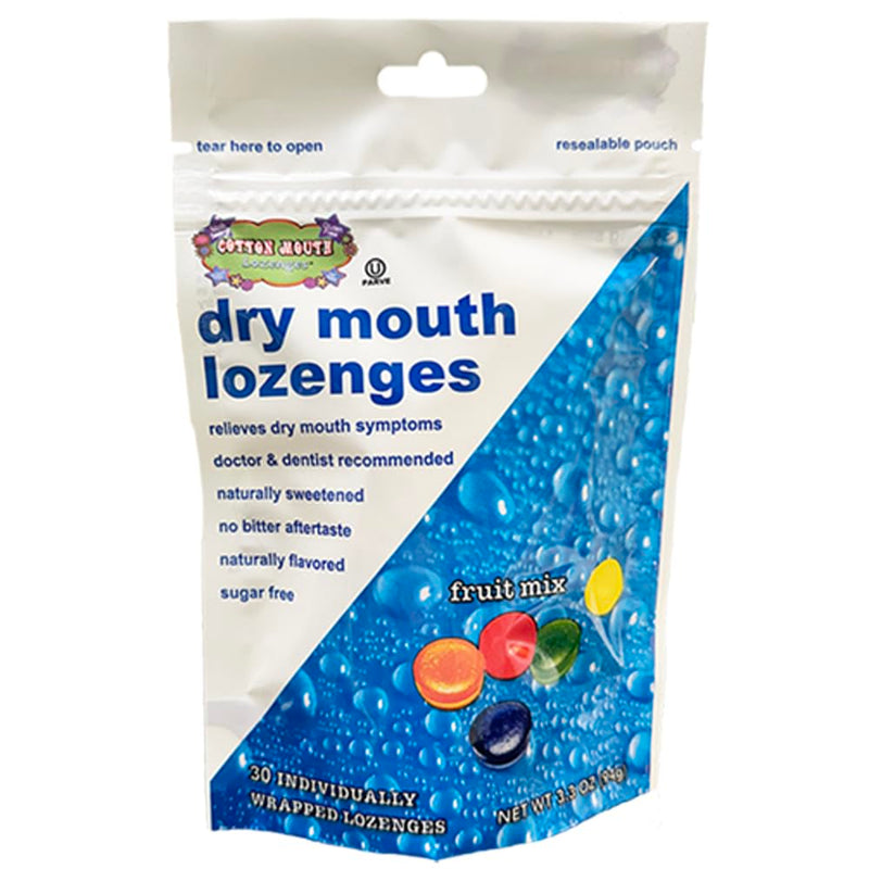 [Australia] - Dry Mouth Relief Fruit Mix 3.3oz Bag (1 Bag) | Relieves Dry Mouth & Increases Saliva Production, Sugar Free, Gluten Free, Delicious Fruit Flavor, Individually Wrapped, 30 Ct 