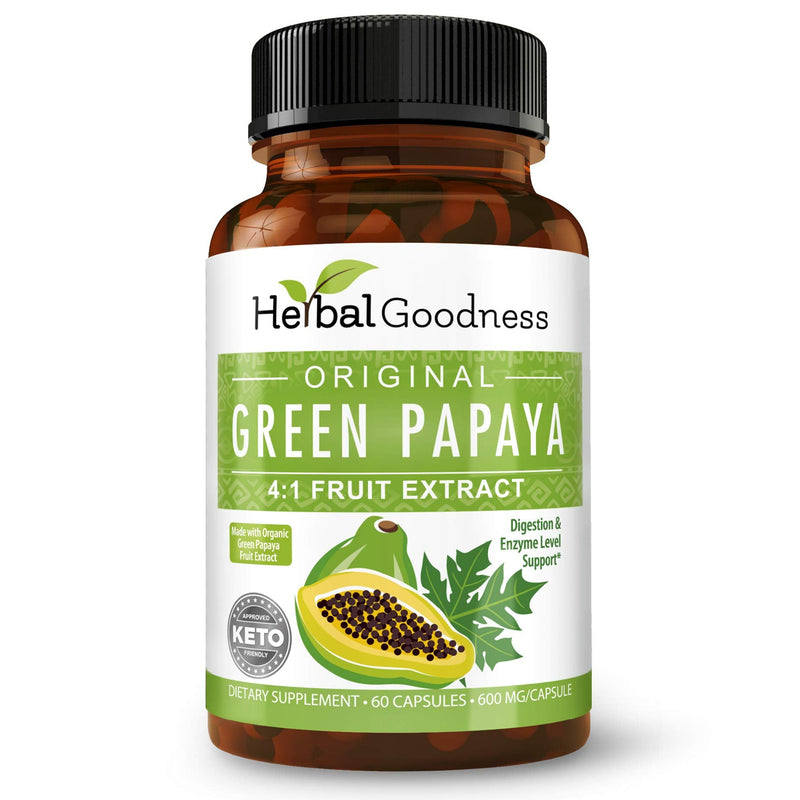 [Australia] - Green Papaya Leaf Extract Capsules 60 Capsules - Papaya Enzymes for Digestion - Digestive Enzymes with Probiotics and Prebiotics, Body Immune Vitamins and Antioxidants - Made in The USA 1 