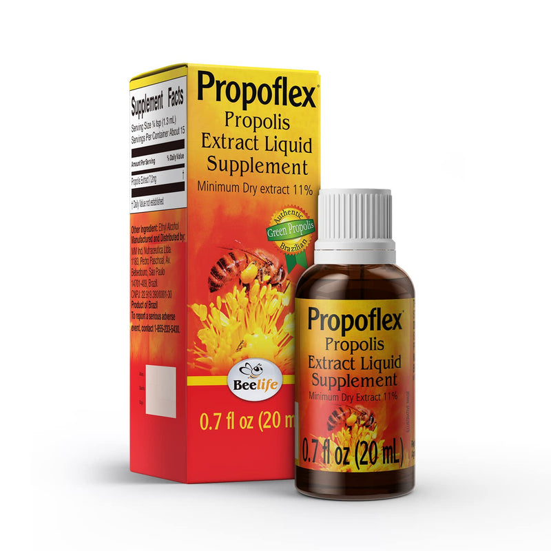 [Australia] - Propoflex Green Propolis Extract 20ml - 11% Dry Extract - Bee Propolis Tincture, High Artepillin-C Levels – Natural & Kosher Antioxidant-Rich Liquid Supplement for Health, Wellness Brazil 20ml Green Propolis 11% 