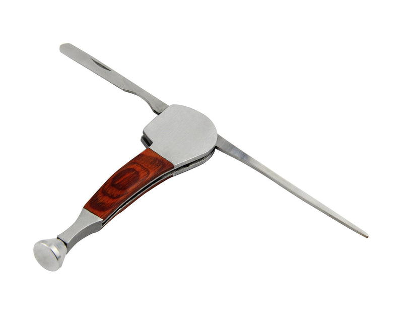 [Australia] - 3 in 1 Stainless Steel and Rosewood Tobacco/smoking Pipe Scraper Nozzle Cleaner Tamper Tool Set 