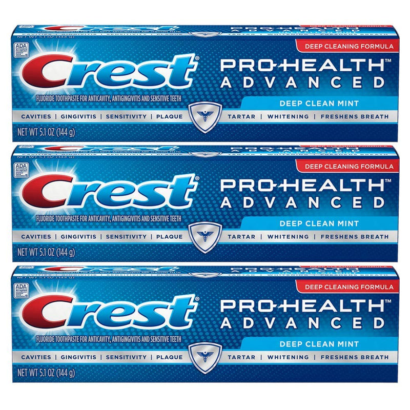 [Australia] - Crest Pro-Health Deep Clean Mint Toothpaste, 5.1 oz (Pack of 3) 5.1 Ounce (Pack of 3) 