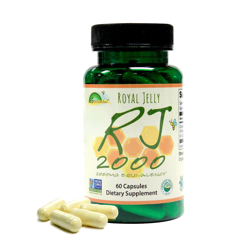 [Australia] - Greenbow Royal Jelly 2000mg Equivalency – Non GMO Made with Organic Royal Jelly - One of The Most Nutrition Packed – (60 Vegan Capsules) 