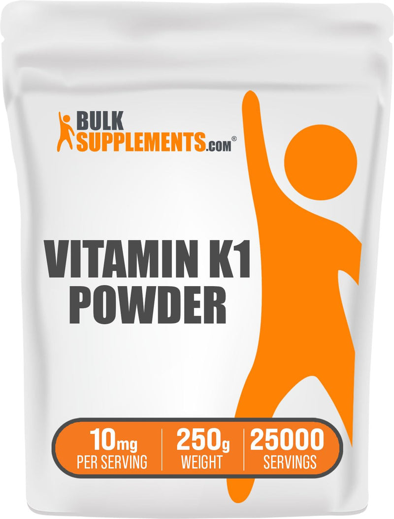 [Australia] - BulkSupplements.com Vitamin K1 Powder - Vitamin K1 Supplement for Bone and Heart Health Support - Gluten Free, 10mg per Serving, 250g (8.8 oz) (Pack of 1) 
