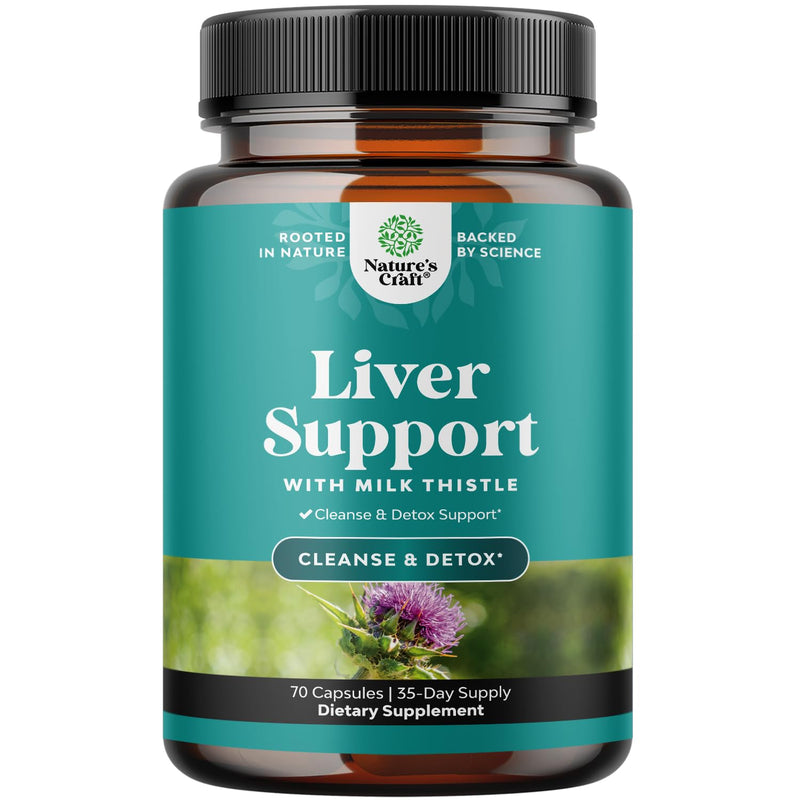 Best Liver Supplements with Milk Thistle - Artichoke - Dandelion Root Support Healthy Liver Function for Men and Women Natural Detox Cleanse Capsules Boost Immune System Relief - Natures Craft | Herbal Detox Support with Ginger, Beetroot & Artichoke - ...