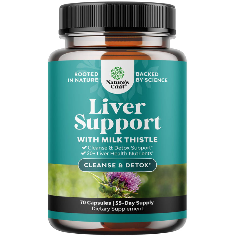 [Australia] - Liver Cleanse and Detox & Repair Formula - Herbal Liver Support Supplement with Milk Thistle Dandelion Root & Artichoke Extract for Liver Health - Silymarin Milk Thistle Liver Detox Capsules 70 Count (Pack of 1) 