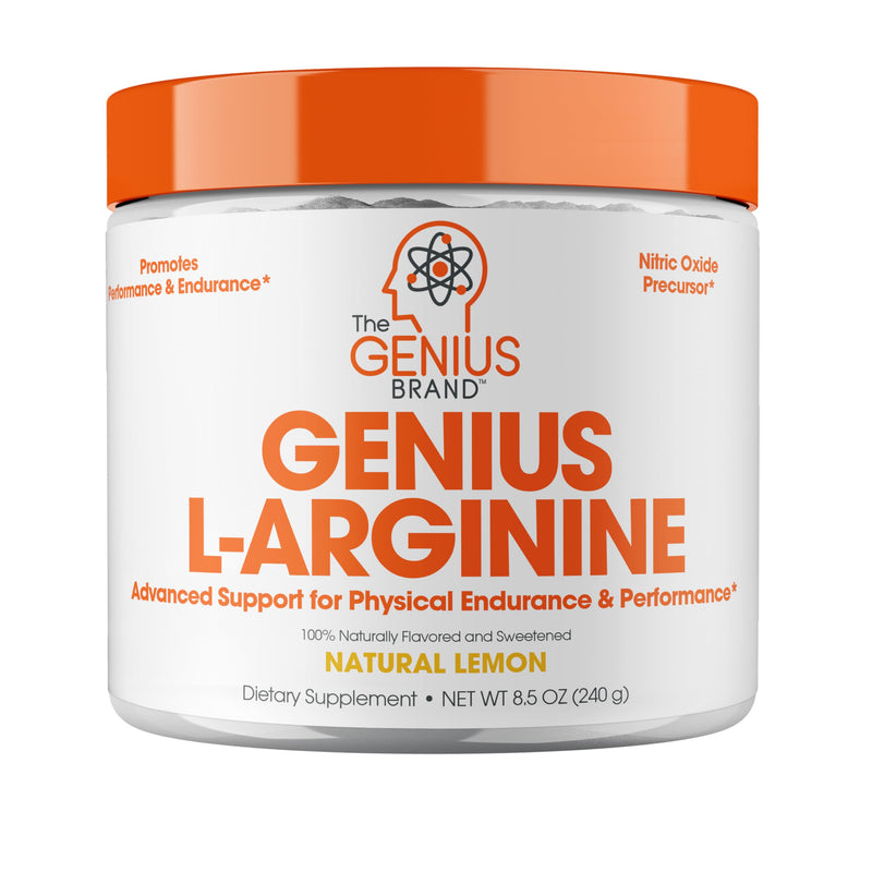 [Australia] - Genius L-Arginine Nitric Oxide Powder - Fermented L- Arginine Nutritional Supplements & Nitric Oxide Booster - Pre Workout, Natural Muscle Builder - 30 Servings, Lemon 