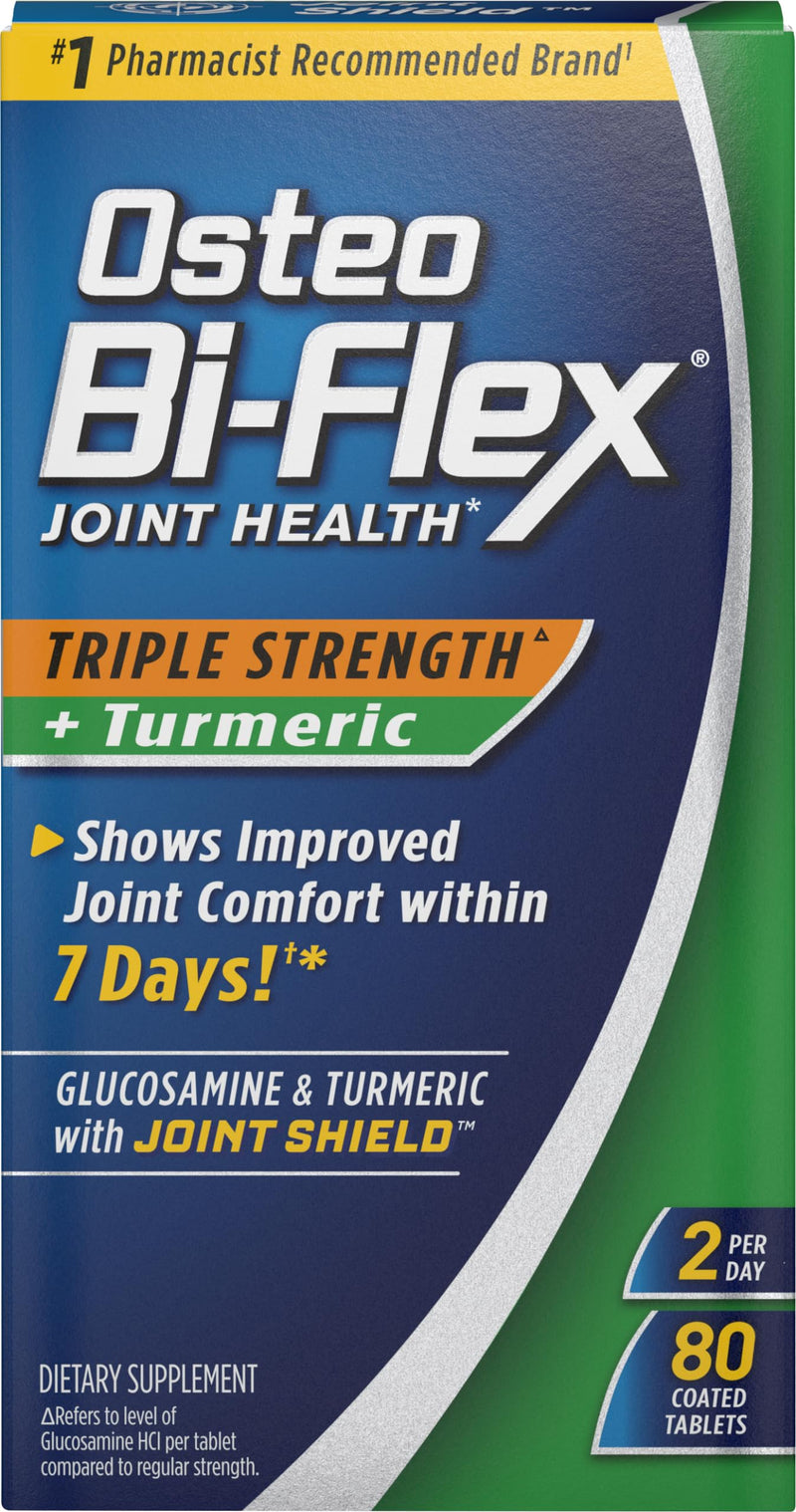 [Australia] - Osteo Bi-Flex Triple Strength Glucosamine with Turmeric, Joint Health Supplement, Coated Tablets, Original Version, 80 Count 80 Count (Pack of 1) 