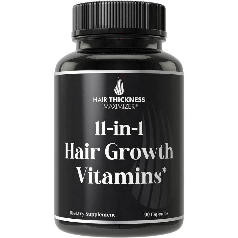 11-in-1 Hair Growth Supplements. Vitamins for Thicker Hair for Women & Men | Advanced Vitamin Complex, 5000mcg Biotin, Pumpkin Seed, Zinc. For Thinning & Brittle Hair. Supports Healthier-Looking Scalp
