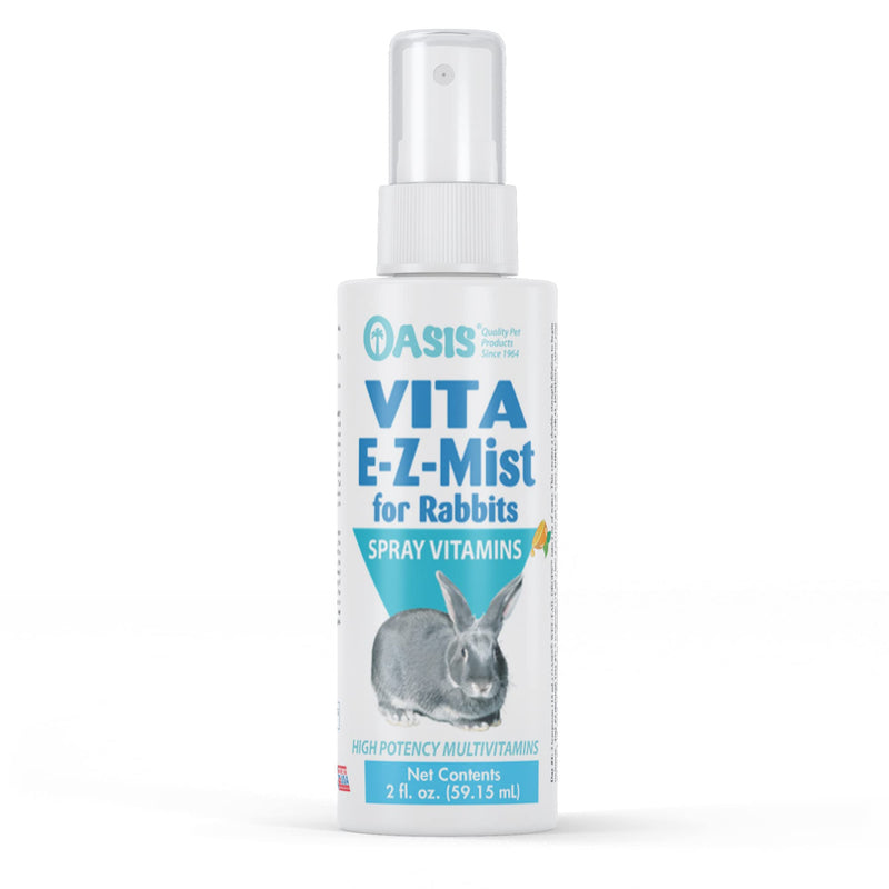 OASIS Vita E-Z Mist All-in-1 Multivitamins for Rabbits - Daily Vitamin Supplement Supports Healthy Bones, Joints & Digestion, Promotes Healthy Skin & Fur Coat, 2-Ounces - PawsPlanet Australia