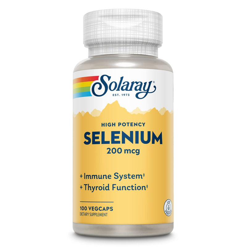 [Australia] - Solaray Selenium, High Potency, Healthy Immune System, Thyroid Function & Antioxidant Support, 100 VegCaps 100 Count (Pack of 1) 