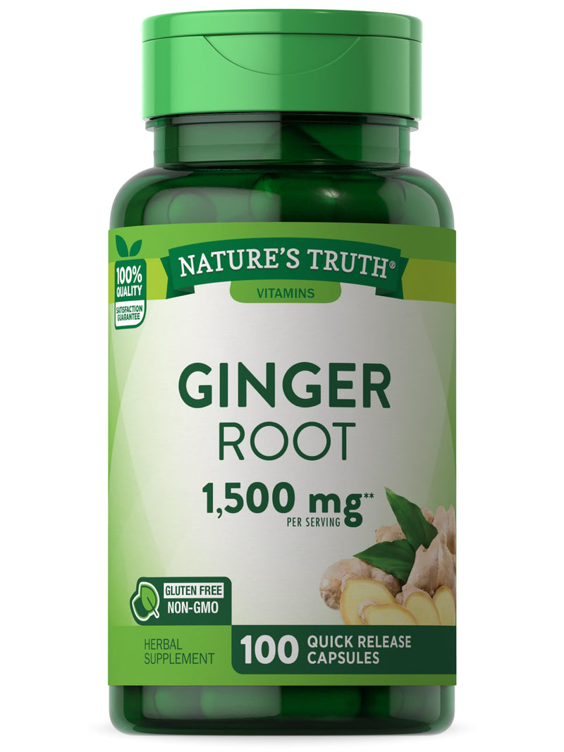 [Australia] - Nature's Truth Ginger Root Capsules | 1,500mg | 100 Count | Non-GMO and Gluten Free Supplement | from Ginger Root Extract 