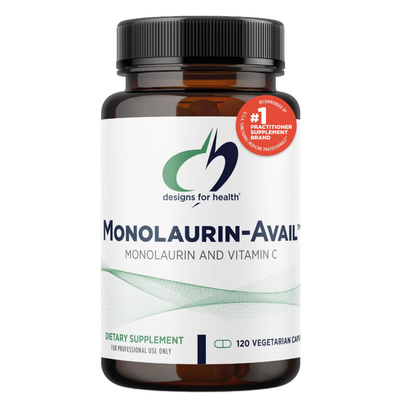 [Australia] - Designs for Health Monolaurin-Avail - 1000mg Glycerol Monolaurate + Vitamin C with Sunflower Lecithin to Enhance Monolaurin Absorption - Non-GMO + Gluten Free Immune Support Supplement (120 Capsules) 