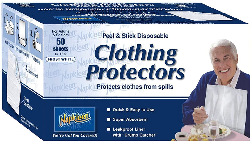 [Australia] - Napkleens Disposable Adult Bib | Pack Of 50 Individual Disposable Bibs 
