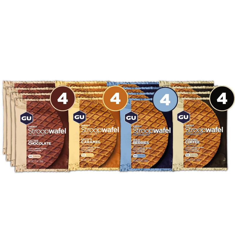 [Australia] - GU Energy Stroopwafel Variety Pack Sports Nutrition Waffle, Caffeine Included, and Kosher dairy, On-The-Go Energy for Any Workout, 16 Count Assorted Flavors 