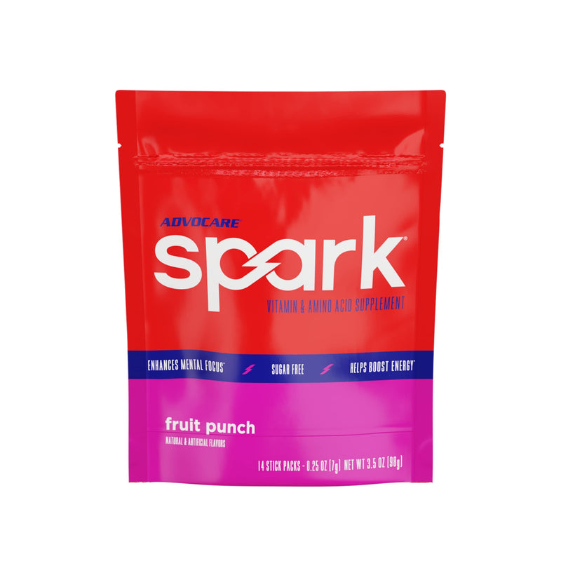 [Australia] - AdvoCare Spark Vitamin & Amino Acid Supplement - Focus & Energy Supplement Mix - Powdered Energy Supplement Mix - Powder Supplement Mix - Amino Acids - Fruit Punch - 14 Stick Packs 14 Servings (Pack of 1) 