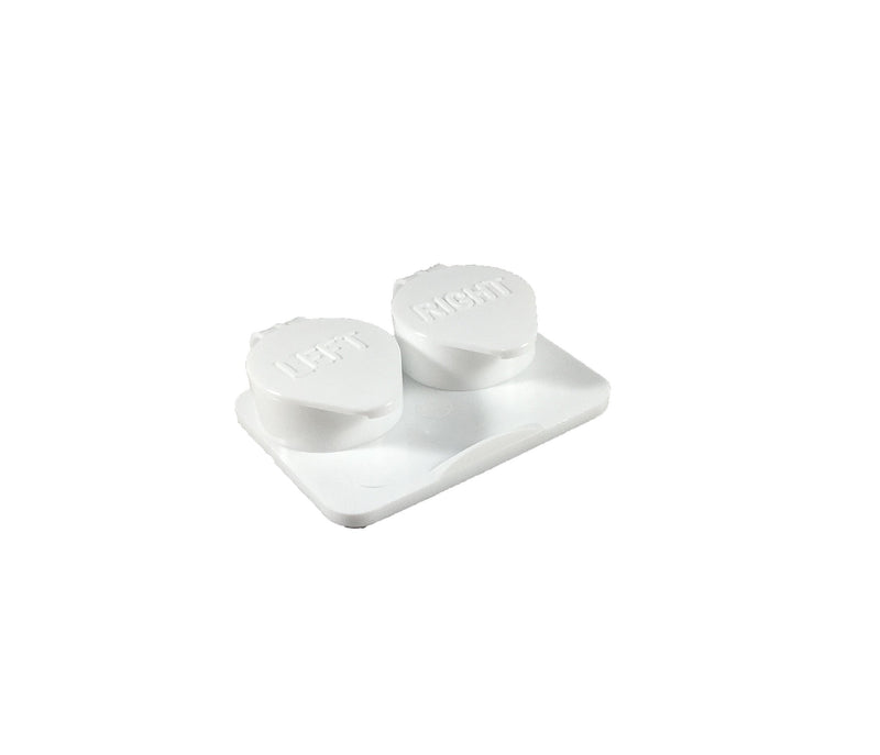 [Australia] - Amcon Contact Lenses Cases Flat Ribbed Extra Deep Well - White, 12 Pack 
