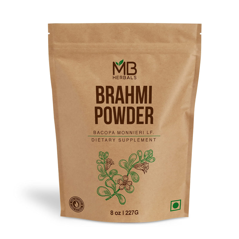 [Australia] - MB Herbals Pure Brahmi Powder 227g | Half Pound | Bacopa Powder | Promotes Hair Growth 