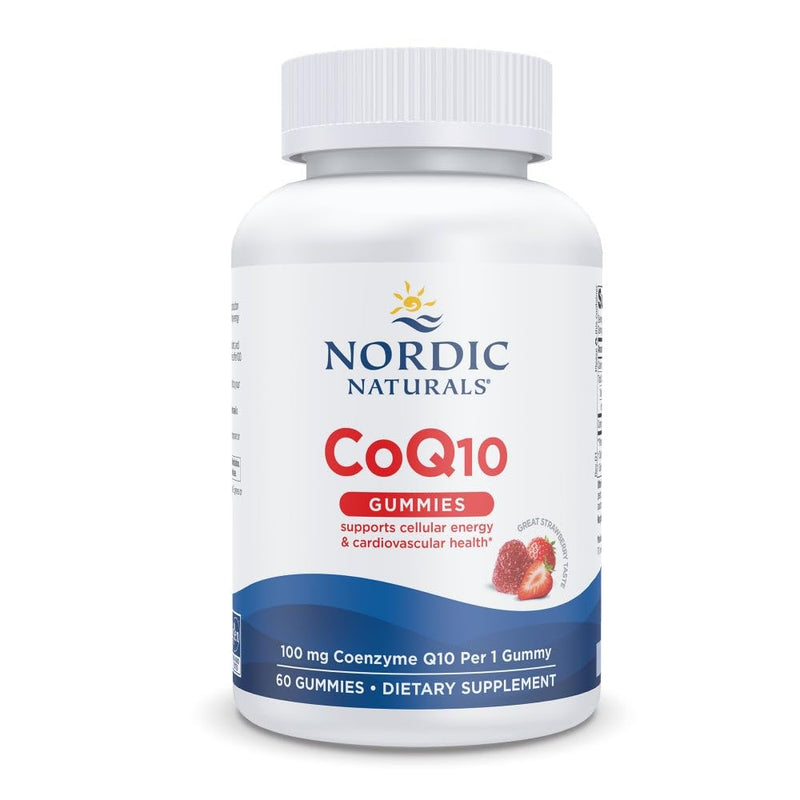 [Australia] - Nordic Naturals CoQ10 Gummies, Strawberry - 60 Gummies - 100 mg Coenzyme Q10 (CoQ10) - Great Taste - Heart Health, Cellular Energy Production, Antioxidant Support - Non-GMO, Vegan - 60 Servings 
