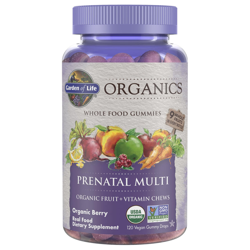 Garden of Life Organics Prenatal Gummies Multivitamin with Vitamin D3, B6, B12, C & Folate for Healthy Fetal Development – Organic, Non-GMO, Gluten-Free, Vegan, Berry Flavor, 30 Day Supply | Prenatal Vitamins with Energy Metabolism Support & Healthy Fe...