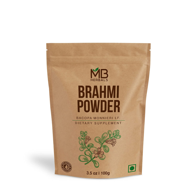 [Australia] - MB Herbals Pure Brahmi Powder 100g | 3.5 oz | 100% Pure Bacopa monnieri Powder | Promotes Hair Growth 
