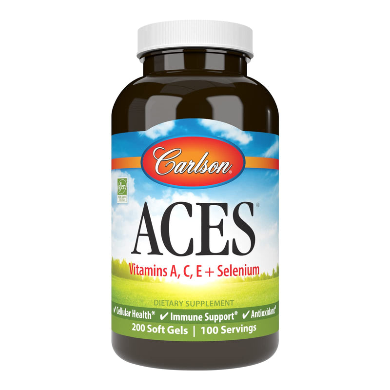 [Australia] - Carlson - ACES, Vitamins A, C, E + Selenium, Cellular Health & Immune Support, Antioxidant, 200 Softgels 