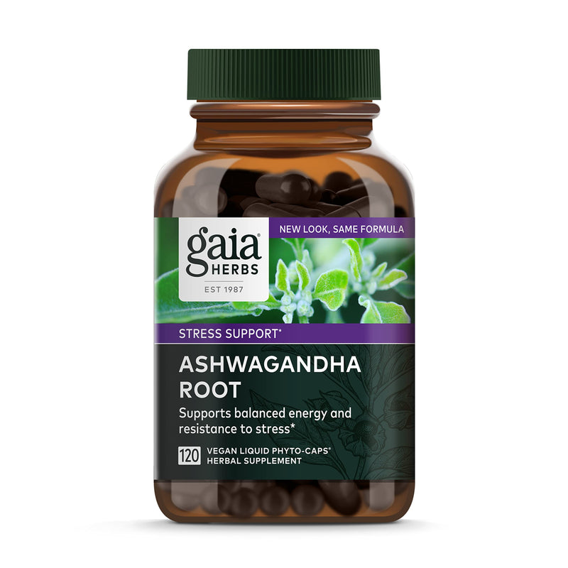 [Australia] - Gaia Herbs, Ashwagandha Root Vegan Liquid Phyto Capsules - Stress Relief, Immune Support Supplement, Balanced Energy Levels and Mood , 120 Ct (Pack of 1) 120 Count (Pack of 1) 