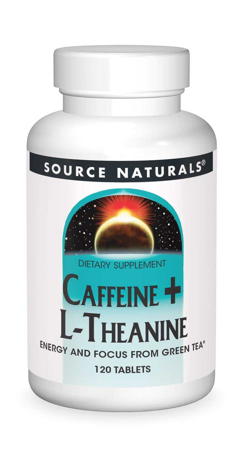 [Australia] - Source Naturals Caffeine + L-Theanine, Energy and Focus Support from Green Tea* - 120 Tablets 120 Count (Pack of 1) 